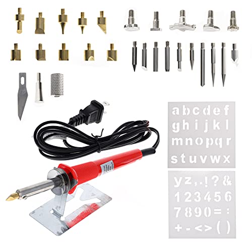 Wood Burning Pen Set Soldering Chiseled Tips and Tweezers Kit - 35pc - size: 35pc
