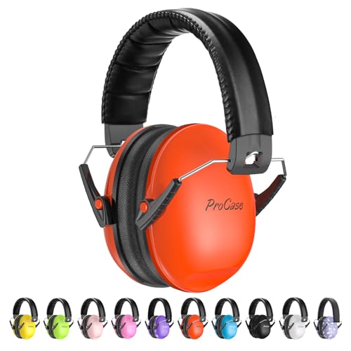 ProCase Noise Cancelling Headphones for Kids/Toddlers SNR 27dB Ear Muffs - color: Orange