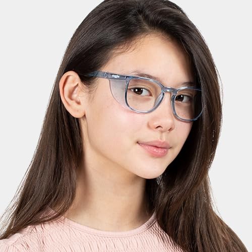 Stoggles Square Kids Fit Z87.1 Certified Polycarbonate Safety Glasses - color: Sky Blue, size: Small
