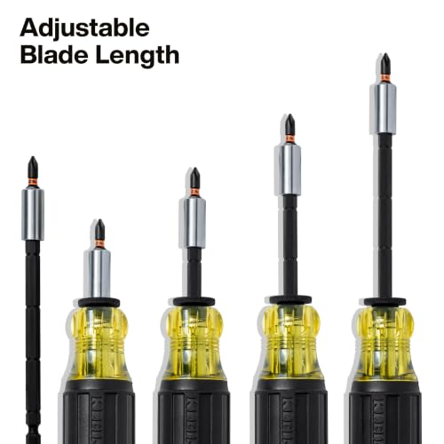 Klein Tools 32303 Multi-Bit Screwdriver/Nut Driver, Impact Rated 14-in-1 Magnetic Screwdriver Set Phillips, Slotted, Square, Combo, Torx - size: 14-in-1