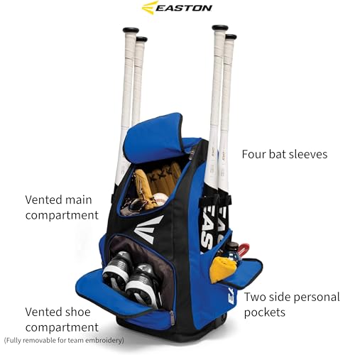 Easton | TRAVELER STAND-UP Wheeled Equipment Bag | Baseball & Softball | Multiple Colors - color: Red