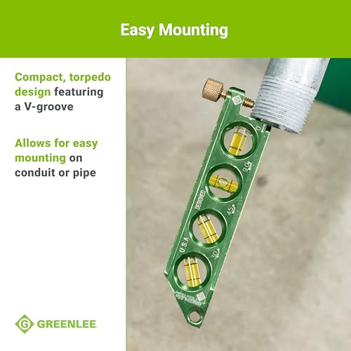 Greenlee L77 Mini Magnetic Bubble Level with Conduit Bending Offset Aid