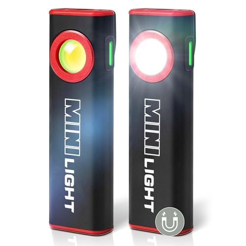 lexall 2 Pack E1 Flashlight, 1200 Lumens Magnetic Pocket EDC Flashlight