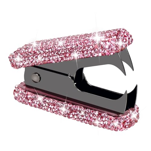 MultiBey Bling Acrylic Staple Remover with Metal Jaws, Pink Black - color: Pink Black