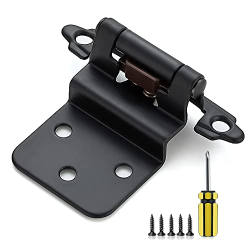 Ravinte 3/8" Inset Matte Black Cabinet Hinges 10 Pack (5 Pairs) - color: Matte Black