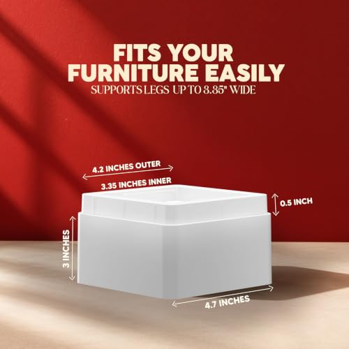 Utopia Bedding Adjustable Bed Risers 3 Inch, White, 8-Pack - color: White, size: 3 Inch (Pack of 8)