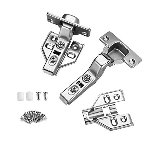 2Pcs Soft Close Inset Cabinet Hinges with Clip-On Plate - color: Inset, size: 2 Pieces