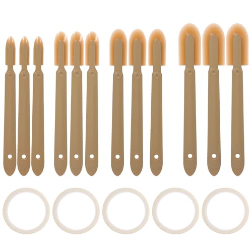 Kifmurase 17Pcs Rubber Caulking Spatulas Tools, Silicone Caulking Finishing Tool Kit, Multifunctional Caulk Remover, Smoothing Spreader Applicator for Floors, Tiles, Walls, Bathrooms (4 Sizes)