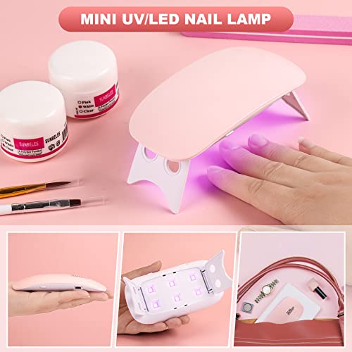 Acrylic Nail Kit with Monomer Liquid, UV Light, Nail Drill, 6 Gel Polish | Comes with acrylic powder, 36 glitter sequins, false nail tips & full manicure tools, perfect home salon DIY gift for women - color: Advanced Set