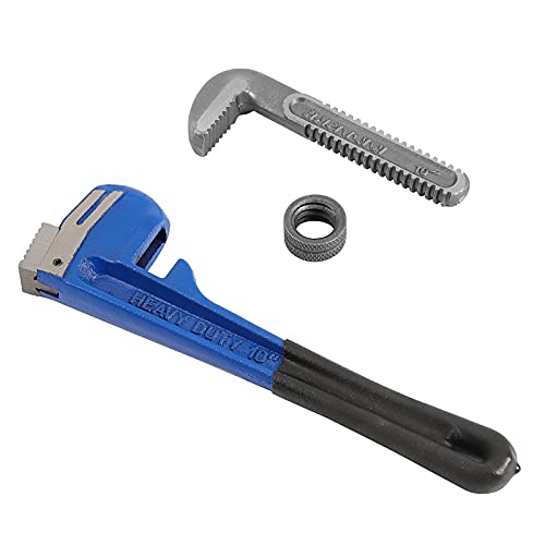 HOIGON 3 Piece Heavy Duty Plumbers Pipe Wrench Set, 8" 10" 14" Heat Treated Adjustable Straight Pipe Plumbing Wrench Set with Soft Grip for Household Plumbing Repairs - color: Blue, size: 8" 10" 14"
