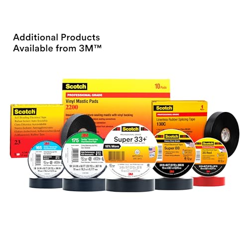 3M Scotch Electrical Tape Super 88, 1-1/2 in x 36 yd (108 ft), 1 Long Roll - size: 1-1/2 in x 36 yds