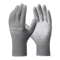HandLove PU Coated Work Gloves 15 Pairs, Lightweight Polyester Safety Gloves with Non-Slip Grip - color: Grey, size: M(15 Pairs)