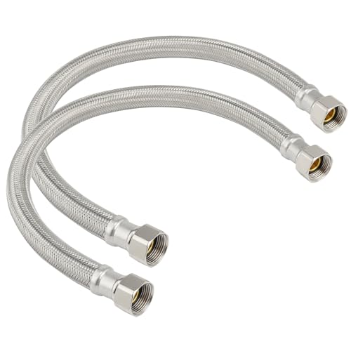 18" Water Heater Connector Hose, 3/4" FIP x 3/4" FIP, Stainless, 2pcs - size: 18 inch 2pcs