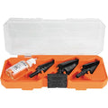 Klein Tools KTSBSPRO Premium 3-Piece Electrician's Step Bit Set with Cutting Oil, Modular Case, 3/8-Inch Hex Shank, Straight Double Fluted - size: 3-Piece Set, style: Standard