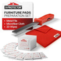 X-Protector Furniture Pads Preparation Set - File, Microfiber, 20 Wipes - size: Prep Set