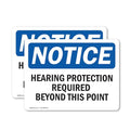 (2 Pack) Hearing Protection Required Beyond This Point OSHA Notice Sign 10 Inch X 7 Inch Vinyl Label Decal Sticker Weather Resistant, UV Protected for Workplace, Business, and Construction Site, Made in the USA - size: 10 Inch X 7 Inch, style: Vinyl Decal