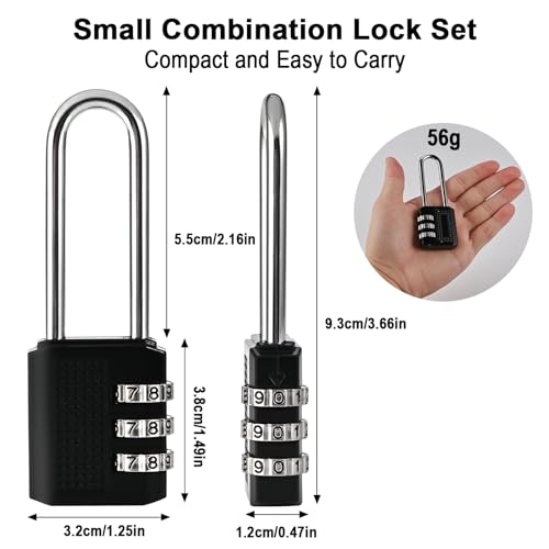 Faburo 4 Pack 2.2 in Long Shackle Small Combination Locker Lock