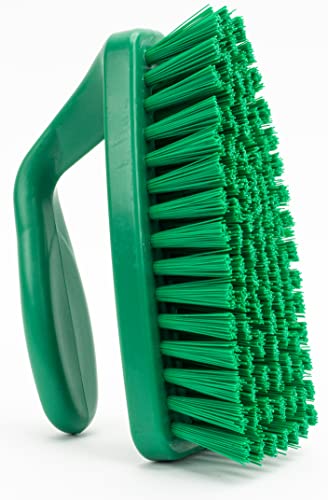SPARTA Scrub Brush with Iron Shaped Handle and Stiff Bristles, Heavy Duty Scrubber Brush for Kitchen, Bathroom, Shower, Tile, Sink, Carpet and Bakepans, Polypropylene, 6 Inches, Green, (Pack of 6) - color: Green, size: 6 Inches (Pack of 6)