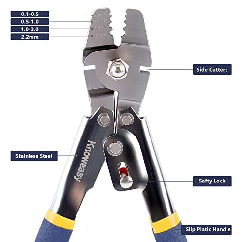 Knoweasy Wire Rope Crimping Tool - Swager and Crimper for Fishing Lines and Aluminum Crimping Loop Sleeves up to 2.2mm, Ideal Wire Rope Crimpr for Cable Crimping and Swaging Projects