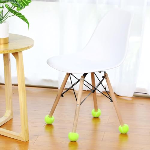 Macarrie 60 Pcs Precut Tennis Balls for Chairs Legs, Yellow - color: Yellow