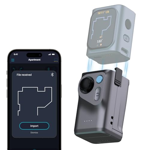 HOZO M-Cube Laser Measuring Tool Adaptor, 01 Smart Planner - Features 360° Joystick for Capturing Floorplans from Any Angle, One-Tap Button for Precise Edge and Corner Measurements - style: 01 Smart Planner Adaptor