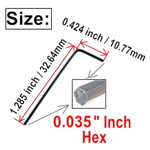 10pcs 0.035 Allen Wrench sets,0.035 inch Allen Wrench,0.035 Hex Key,0.035 Hex Wrench allen key Door Key L Shaped hex wrench set with Long Arm.Black (10pcs 0.035 Hex Key) - size: 10pcs 0.035 Hex Key