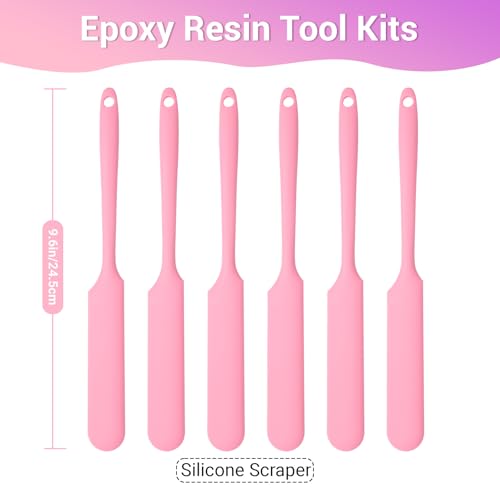 Gartful 6PCS Silicone Spatula Sticks, Non-Stick Epoxy Resin Mixing Sticks Scraper Tools, Reusable Stirring Rods for Resin, Paint, Waxing, Liquid, Arts Crafts Supplies, Facial Mask, Pink - color: Pink, size: Large