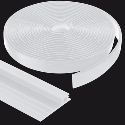 Pushglossy 28 ft Vinyl Sliding Screen Door Bug Seal Strip, White - color: White