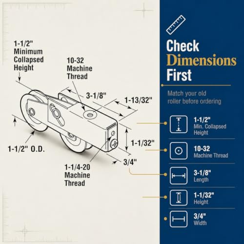Prime-Line D 1754 1-1/2 In. Steel Ball Bearing Sliding Door Roller - size: 1-1/2"