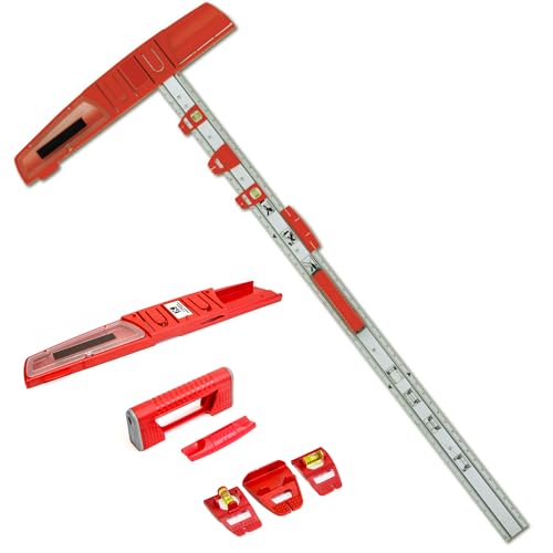 Kapro - 314 Set & Match System - Mark & Level - With Ruler, Slide & Lock Vials, T-Square Head Handle & Knife Guide - Magnetic - Aluminium - 48”