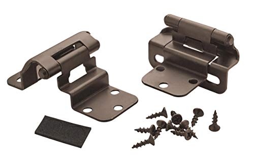 Amerock 1 Pair 3/8" Inset Oil-Rubbed Bronze Self-Closing Wrap Hinge - color: Oil Rubbed Bronze, size: 3/8 Inch (10 mm) Inset