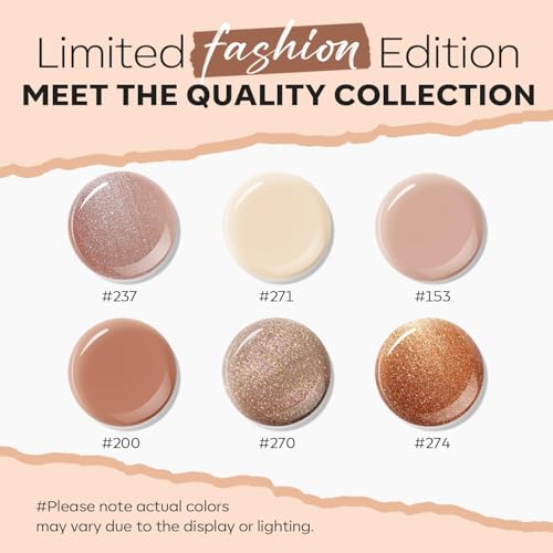 modelones 6 Colors Nude Brown Nail Polish Set, Quick Dry Mini Kit - color: A5 Maple Leaf
