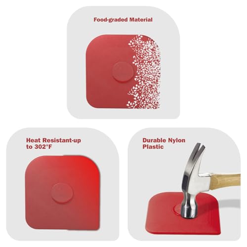 Pan Scraper, 5 Pcs Pot & Dish Scraper Plastic, Sturdy Scraper Kitchen Tool, Red - color: Red, size: 5 Pcs