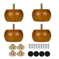 Michanco 2 Inch Bun Feet Walnut Mid-Century Furniture Legs Set of 4 for Couch Sofa Ottoman - color: 2 Inch Walnut