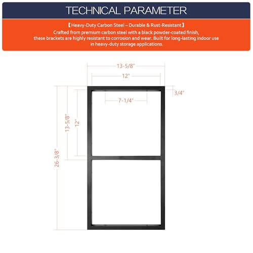 2-Tier Square Shelf Bracket, Wall & Ceiling Mount, 2 Pack - size: 2 Tier Bracket-2 Pack