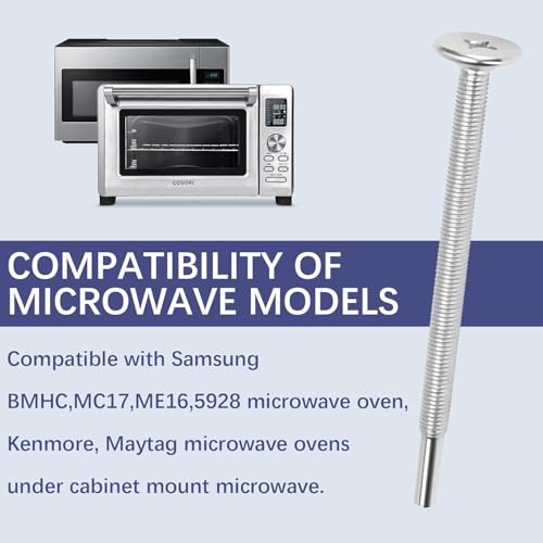 4PCS Under Cabinet Microwave Mounting Kit, Universal Microwave Mounting Bolts Replacement for Samsung, GE, Whirlpool, Kenmore, Maytag Microwaves, Microwave Cabinet Mounting Kit