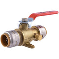 SharkBite Max 3/4 Inch Ball Valve with Drain Vent and Mounting Bracket, Push to Connect Brass Plumbing Fitting, PEX Pipe, Copper, CPVC, PE-RT, HDPE, UR24616A - size: 3/4 in.