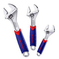 WORKPRO 3-piece Adjustable Wrench Set CR-V with Rubberized Anti-Slip Grips 10-inch, 8-inch, 6-inch