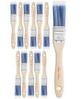 Bates 1-Inch Paint Brushes - 12 Pack, Treated Wood Handle, Stain & Wall Brush - color: Wood Handle, size: 12 Pack, 1"