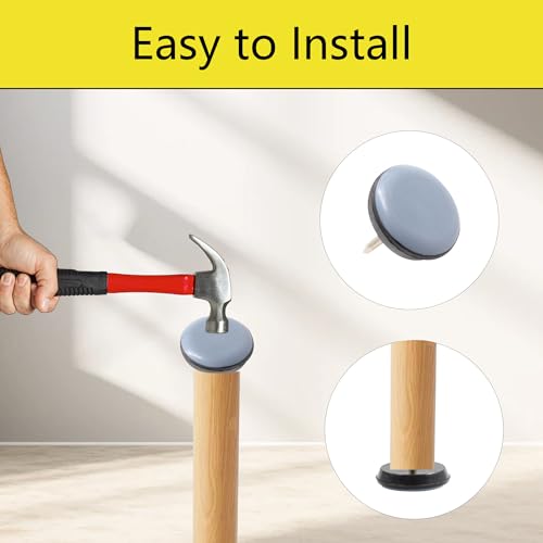 24pcs 3/4" Nail on Furniture Glides Sliders for Wooden Furniture, Furniture Sliders Pads Teflon Furniture Glides Chair Leg Pads Floor Protectors PTFE Moving Furniture Glides - size: 0.75"-24pcs