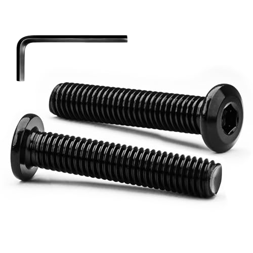M6 x 40mm Flat Head Hex Socket Cap Screws Furniture Bolts, Stainless Steel 18-8 (304), Black Oxide, Countersunk Connector Screw, Full Thread, 20 PCS (with Hex Spanner) - size: M6 x 40mm