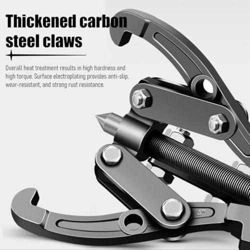 Car 3 Jaw Inner Bearing Puller, 4" Heavy Duty Pilot Bearing Gear Extractor Pulling Tool with Reversible Jaws, Automotive Gear Pulley Puller Removal Tool, Universal for Vehicles - size: 5.12"