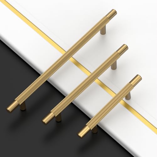 Asidrama 10 Pack 5 Inch(128mm) Champagne Bronze Knurled Kitchen Cabinet Handles, Cabinet Pulls Kitchen Cabinet Hardware for Cupboard Drawer Pulls - color: Champagne Bronze, size: 5" Hole Center