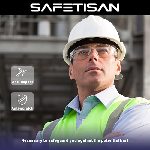 Clear Safety Glasses for Men Bulk of 24, Crystal Safety Goggles, Scratch Impact Resistant Meets ANSI Z87.1 Standard, Protective Eyewear Polycarbonate for Construction, Shooting, Lab Work - color: 24pk-clear