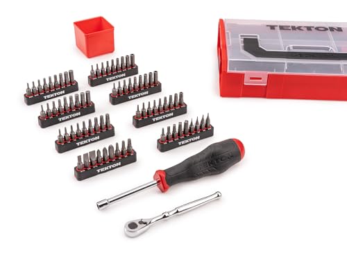 TEKTON 1/4 Inch Bit Driver and Bit Set, 74-Piece | DRV36001 - size: Mini Stacking Tool Box