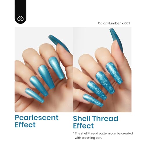 Beetles Teal Gel Polish Set, Mermaid Pearl Teal Blue Gel Turquoise Glitter - color: 0-1-1-Dazzling Princess