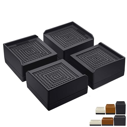 ANNKUT Bed Risers 1.5 inch Heavy Duty, Furniture Risers for Bed Sofa Table and Couch Lifting，Square Adjustable Risers Blocks, Support Up to 1,300 Lbs (4 Pack-Black) - color: 1.5 Inch-black(square)