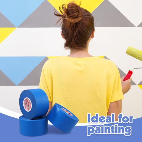 3 Rolls Blue Painters Tape 2inch Wide Painters Tape Bulk - size: 3rolls/2in（S)