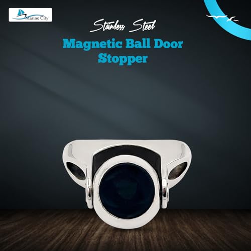 MARINE CITY Magnetic Ball Door Stopper, 316 Stainless Steel Soft Catch Holder for Boats, Marine, and Home – 11lbs (5kg) Strength