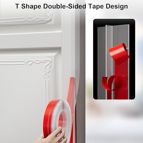 Elvone T-Shaped Weather Stripping Seal, Clear Silicone, 1.97 in x 40 ft - color: Clear, size: 40FTX1.97IN